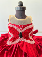 Load image into Gallery viewer, BT1698 Butterfly Hand Embroidered Party Wear Frock  For Baby Girls

