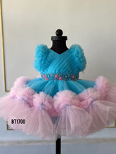 Load image into Gallery viewer, BT1700 Twirl in Aqua Elegance – Baby Party Dress
