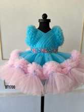 Load image into Gallery viewer, BT1700 Twirl in Aqua Elegance – Baby Party Dress
