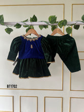 Load image into Gallery viewer, BT1702 Hand Embroidered  Velvet Two Piece Skirt and Pants for Baby Girls
