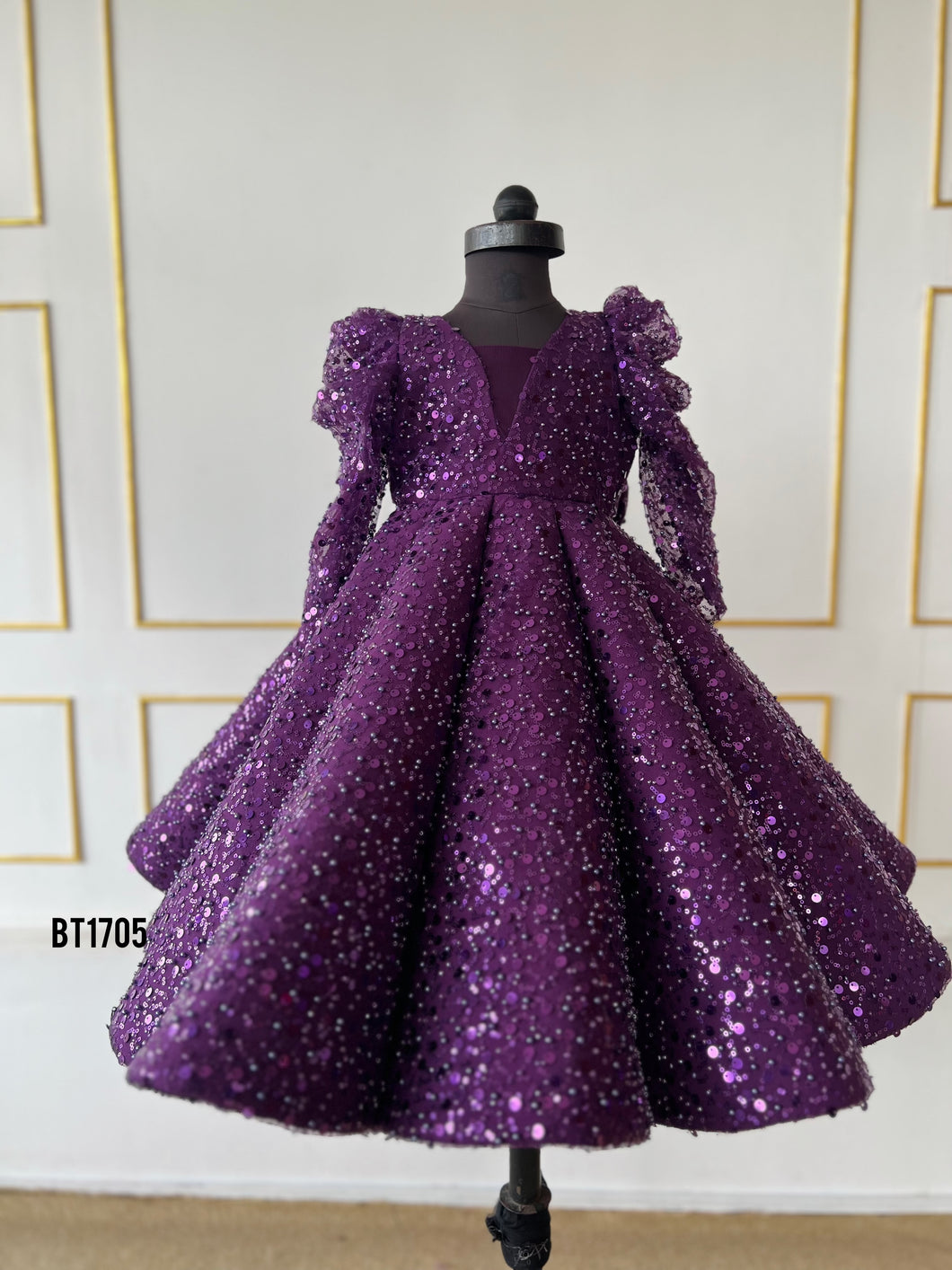 BT1705 Luxury Bling Birthday Party Wear For Baby Girls