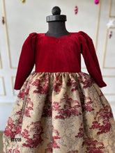 Load image into Gallery viewer, BT1709 Velvet Designer Winter Party Wear For Baby Girls

