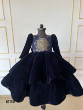 Load image into Gallery viewer, BT1710 Navy Nightfall Frock - Gilded Grace for Winter Evenings
