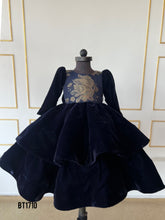 Load image into Gallery viewer, BT1710 Navy Nightfall Frock - Gilded Grace for Winter Evenings

