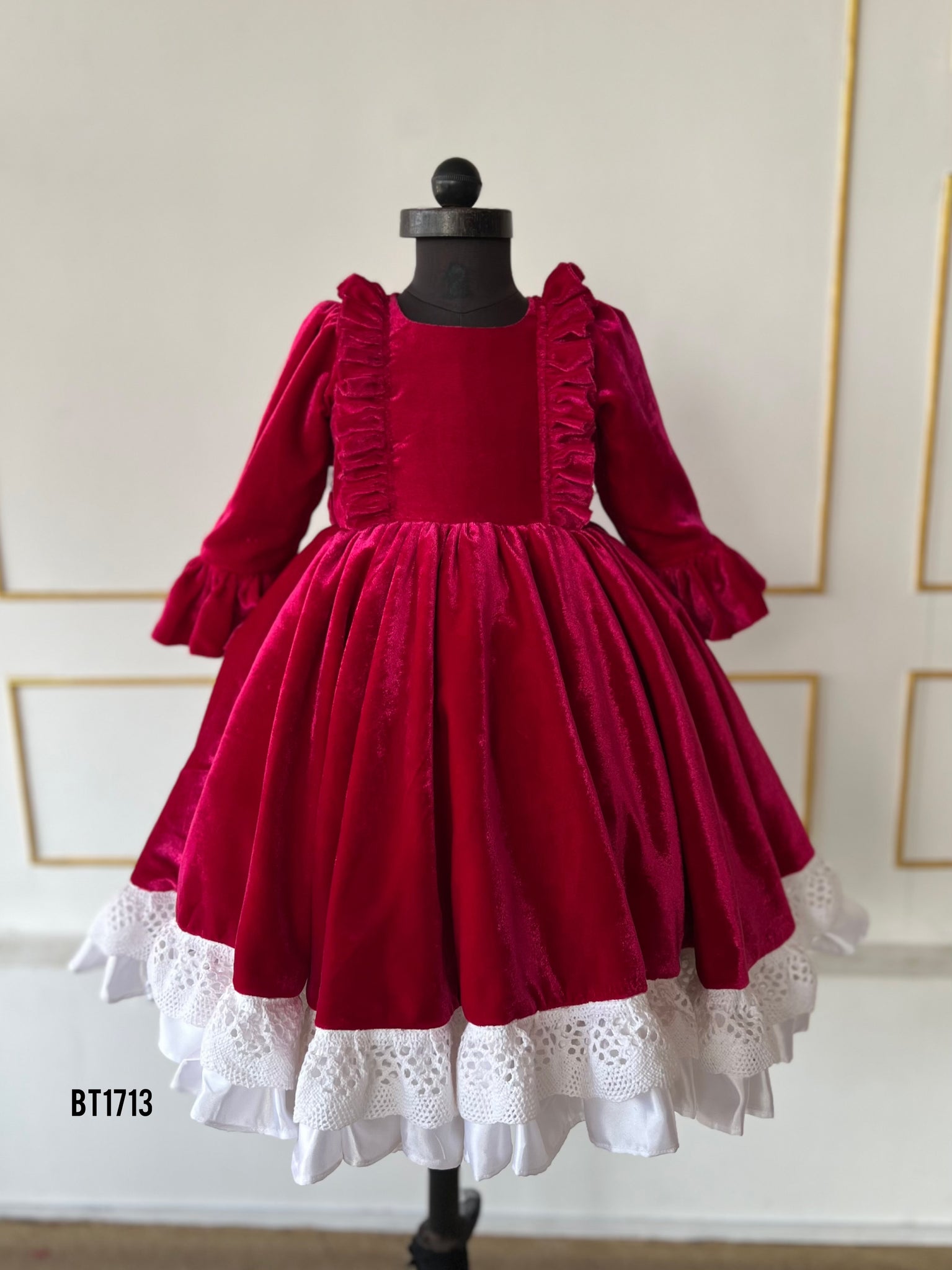 BT1713 Velvet Winter Party Wear For Baby Girls BabyTeen Fashion BT1713 Velvet Winter Party Wear For Baby Girls BabyTeen Fashion