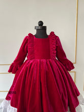 Load image into Gallery viewer, BT1713 Velvet Winter Party Wear For Baby Girls

