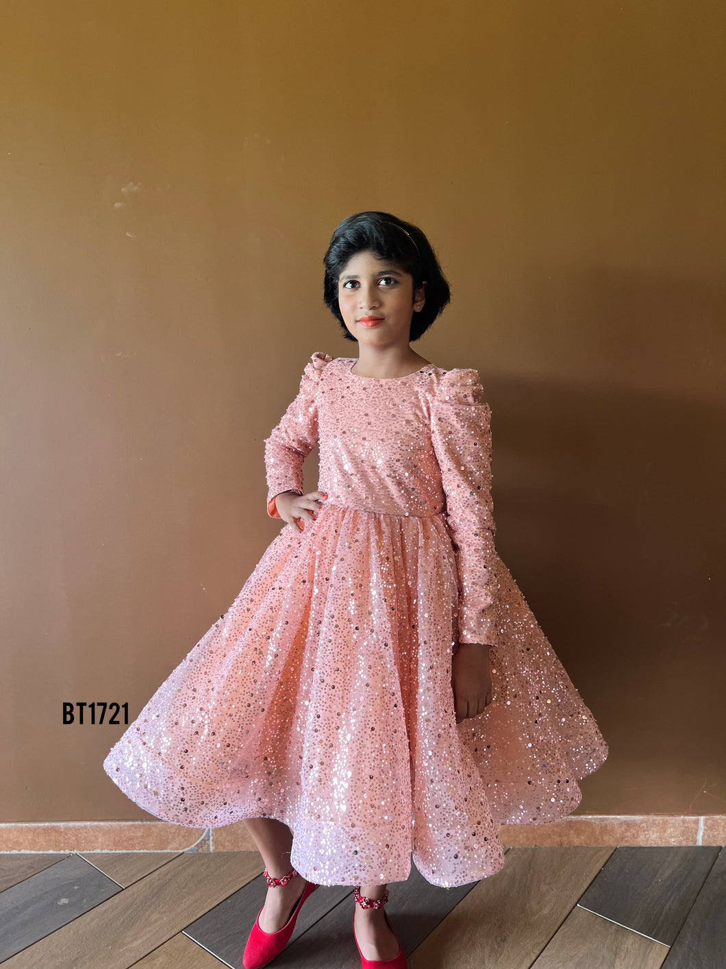 BT1721 Bling Winter Party Wear For Baby Girls