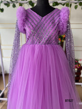 Load image into Gallery viewer, BT1527MB Amethyst Sparkle – Glamorous Mother &amp; Child Gown Set
