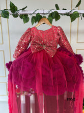 Load image into Gallery viewer, BT1542 Crimson Joy Festive Frolic Dress for Little Darlings
