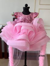 Load image into Gallery viewer, BT1548 Longtail Hand Embroidered Birthday Frock
