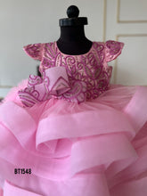Load image into Gallery viewer, BT1548 Longtail Hand Embroidered Birthday Frock
