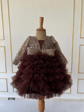Load image into Gallery viewer, BT1798 Midnight Chocolate Sparkle Dress - A Toast to Elegance
