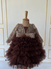 Load image into Gallery viewer, BT1798 Midnight Chocolate Sparkle Dress - A Toast to Elegance
