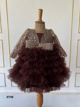 Load image into Gallery viewer, BT1798 Midnight Chocolate Sparkle Dress - A Toast to Elegance
