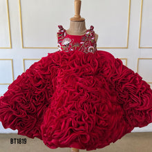 Load image into Gallery viewer, BT1819  Luxe Regal Crimson Bloom Gala Gown
