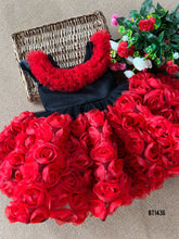 Load image into Gallery viewer, BT1436 Red Flower Theme Party Wear Frock
