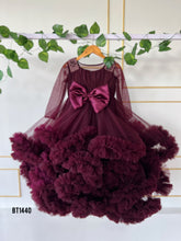 Load image into Gallery viewer, BT1440 Majestic Maroon Elegance Gown with Bejeweled Belt for Little Ladies

