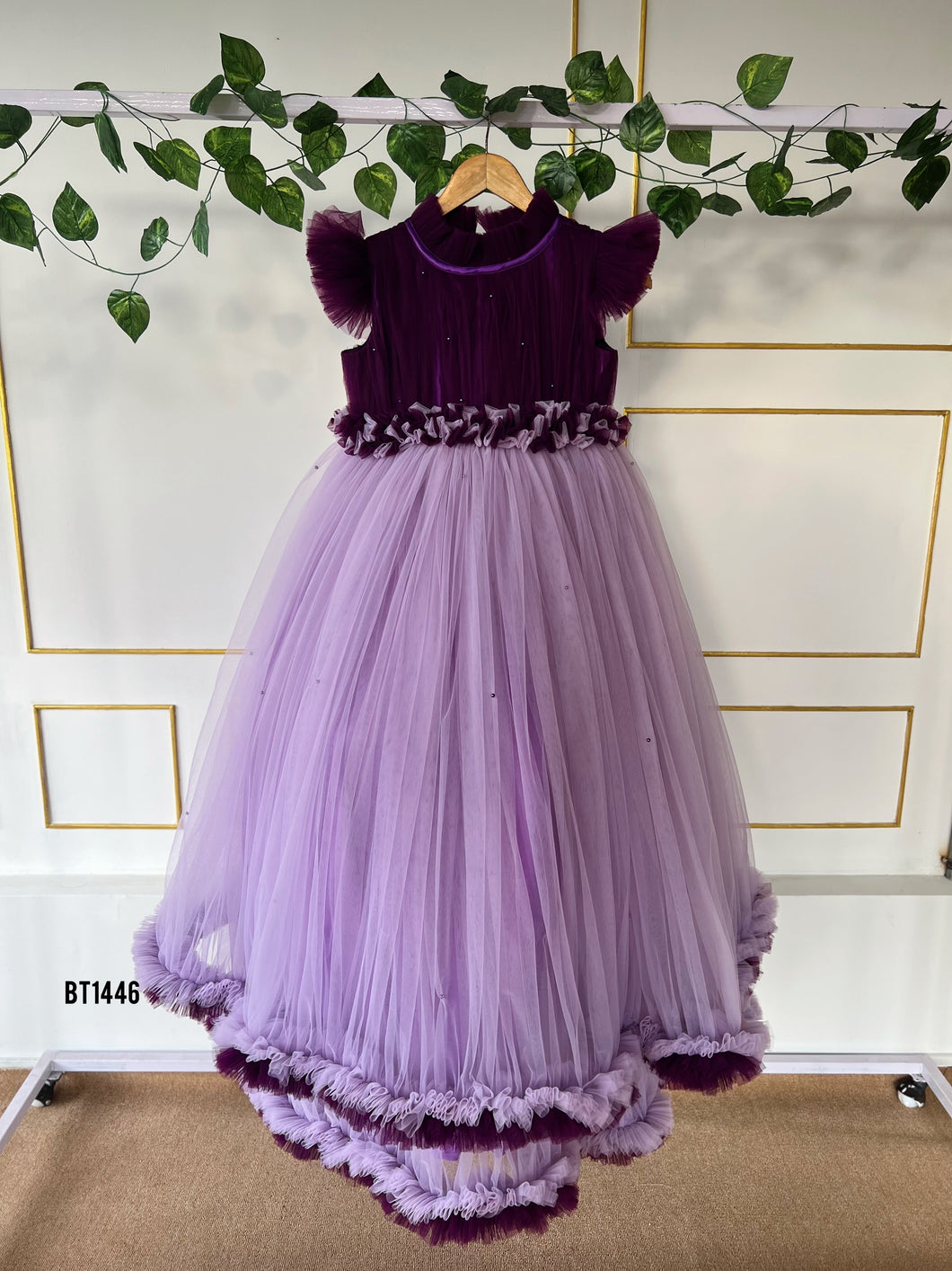 Bt1446 Lavender and Purple Combo Party Wear Long Gown