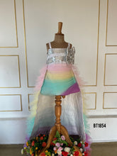 Load image into Gallery viewer, BT1854 Pastel Rainbow Glimmer Dress - A Whirl of Colorful Charm!
