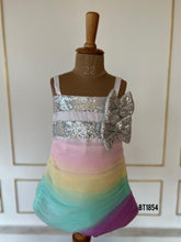 Load image into Gallery viewer, BT1854 Pastel Rainbow Glimmer Dress - A Whirl of Colorful Charm!
