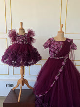 Load image into Gallery viewer, BT1855 Plum Princess Dress - Whirls of Whimsy in Deep Purple!
