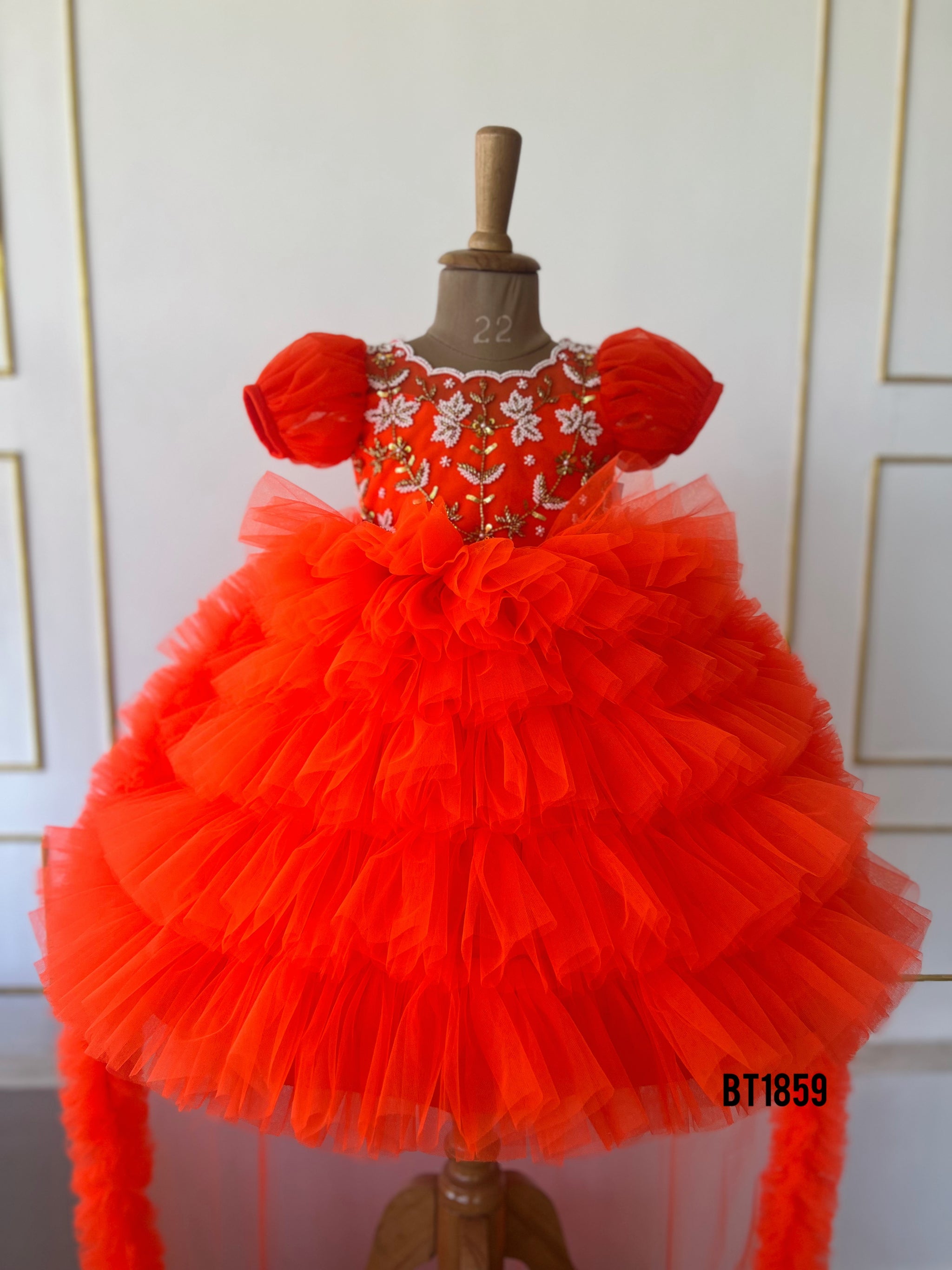 BT1859 Sunset Bloom Vibrant Party Frock – BabyTeen Fashion