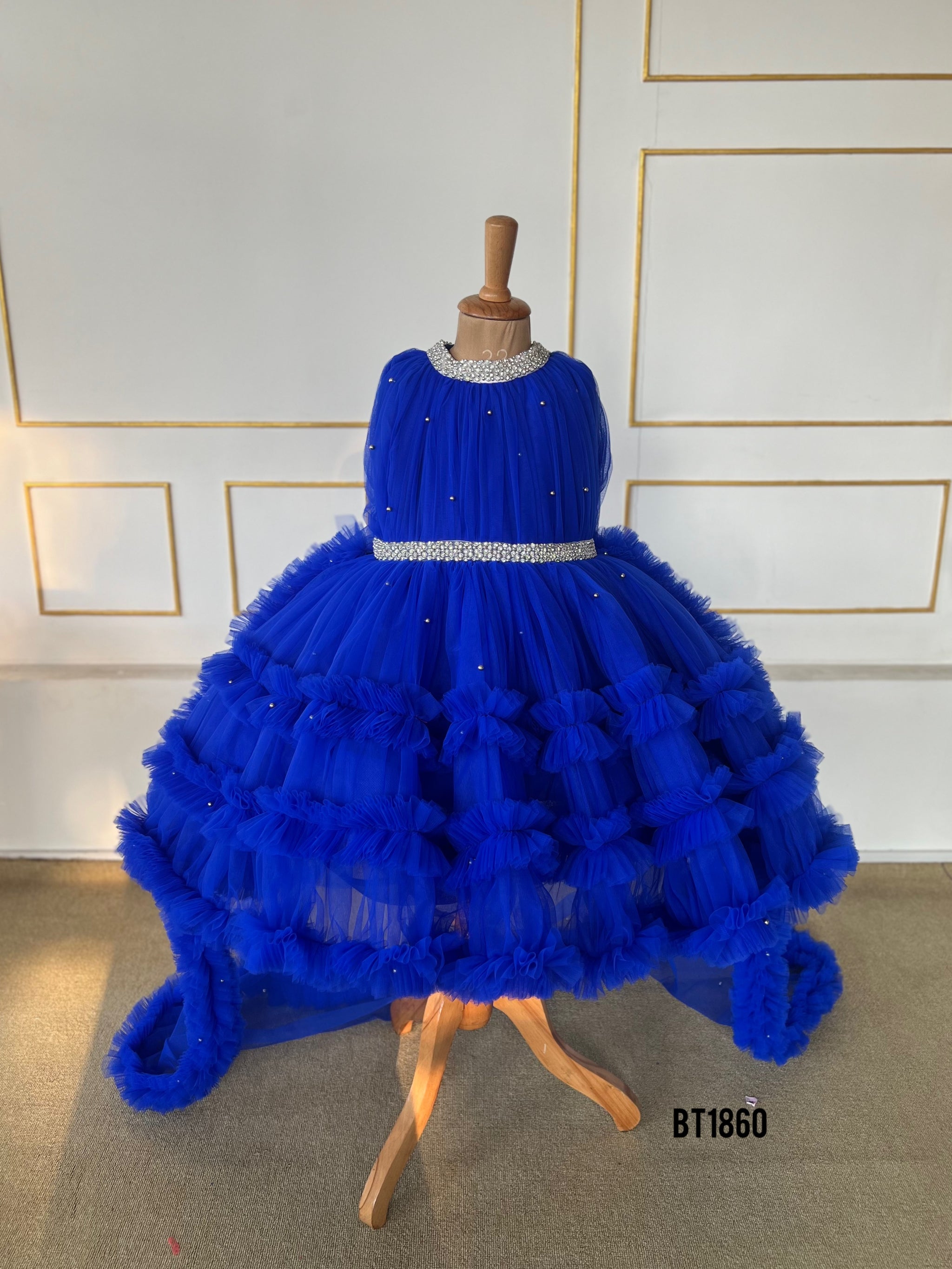 BT1860 Celebrate in Style: Luxe Royal Blue Party Dress – BabyTeen Fashion