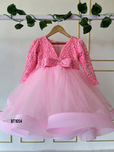 Load image into Gallery viewer, BT1654 Bling Sequins Velvet Party wears For Baby Girls
