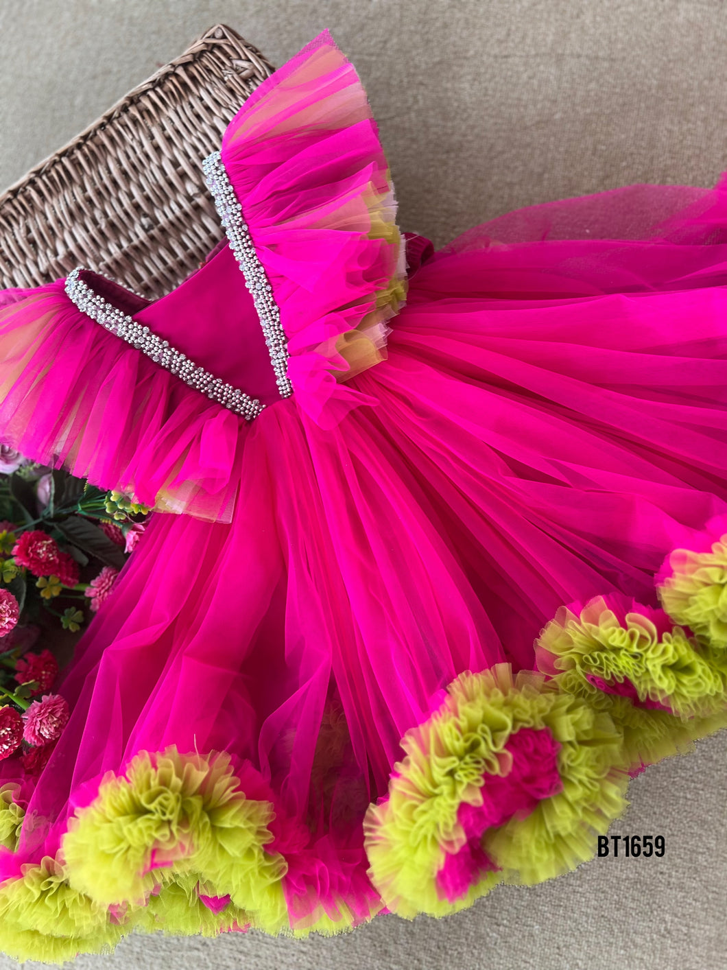 BT1659 Fuchsia Fantasy Tulle Dress