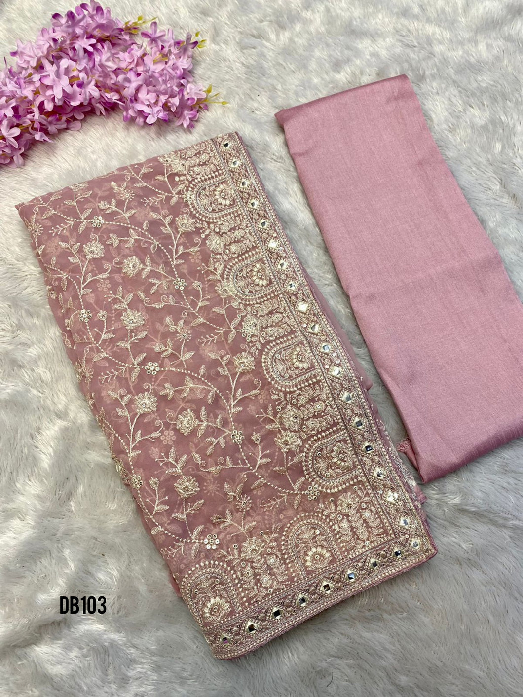 DB103 Ethereal Elegance Saree - Opulent Mother's Ensemble