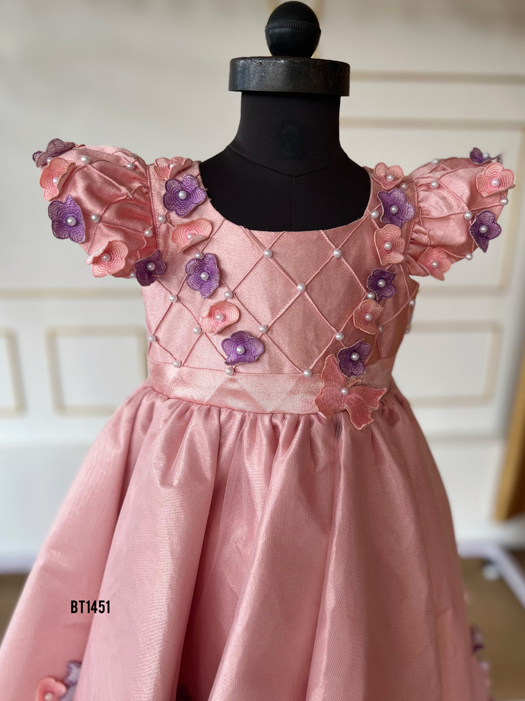 BT1451 Flower Embossed Kids Partywear