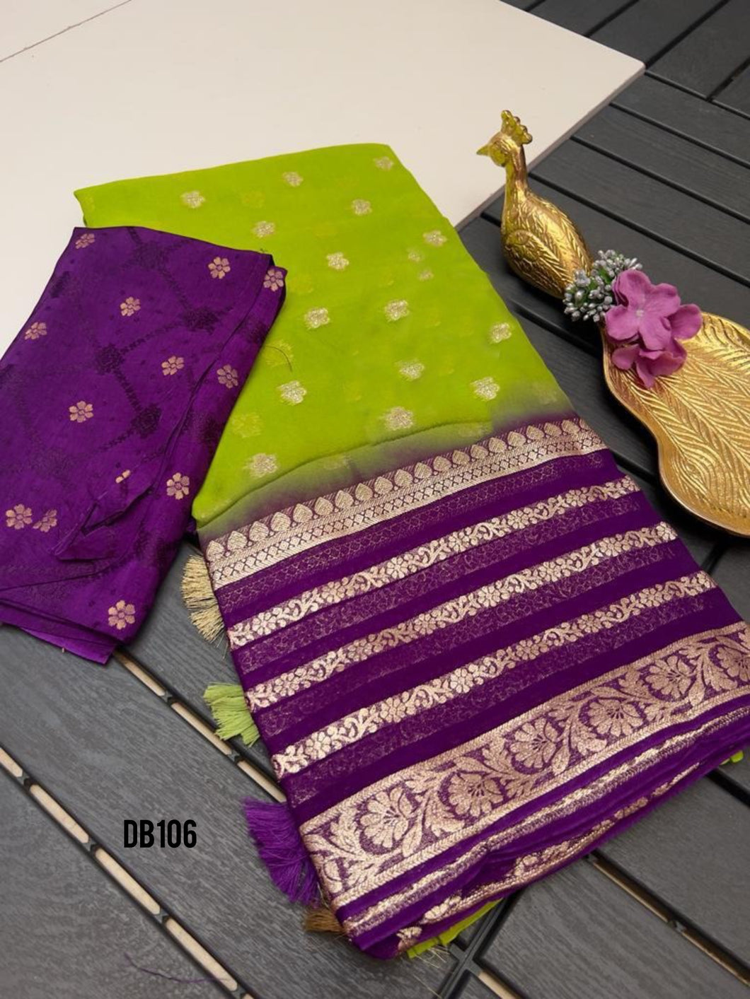 DB106 Regal Charm Saree - Vivid Viscose Elegance