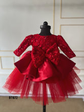 Load image into Gallery viewer, BT1672 Crimson Sequin Dream Dress - Sparkling Delight for Tiny Dancers
