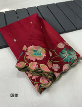 Load image into Gallery viewer, DB111 Ruby Blossom Tussar Saree - Traditional Splendour
