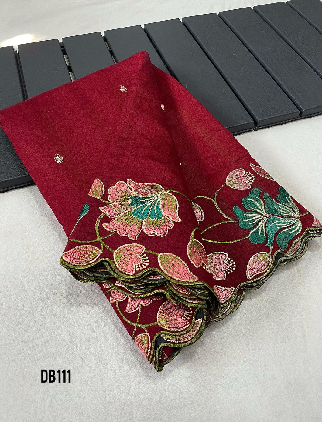 DB111 Ruby Blossom Tussar Saree - Traditional Splendour