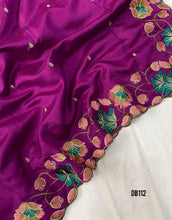 Load image into Gallery viewer, DB112 Magenta Melody Tussar Saree - Embroidered Opulence

