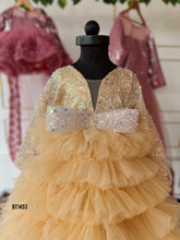 Load image into Gallery viewer, BT1453 Golden Glitter Gala Dress - Where Little Dreams Sparkle
