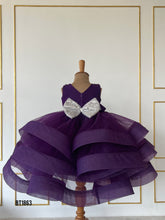 Load image into Gallery viewer, BT1863 Majestic Amethyst: Regal Purple Floral Gown
