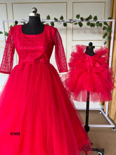 Load image into Gallery viewer, BT1458 Ruby Rendezvous – Opulent Mother &amp; Child Attire Set
