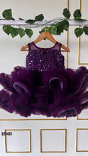 Load image into Gallery viewer, BT1461 Purple Bling Party wear Frock
