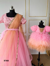 Load image into Gallery viewer, BT1468 Enchanted Garden Gala: Blossom Pink Mommy &amp; Me Gown
