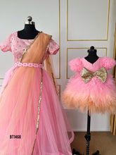 Load image into Gallery viewer, BT1468 Enchanted Garden Gala: Blossom Pink Mommy &amp; Me Gown
