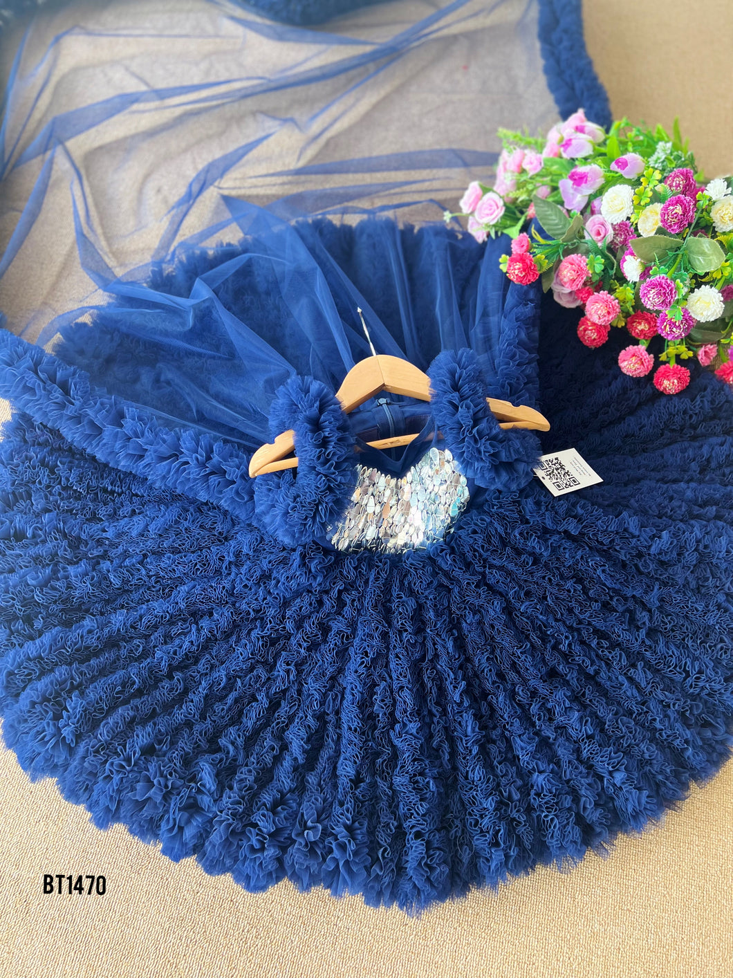 BT1470 Sapphire Elegance Party Frock - Dance into Delight