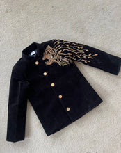 Load image into Gallery viewer, BT2089 ✨Golden Blaze: Regal Black Party Wear Jacket for Baby Boys ✨

