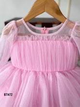 Load image into Gallery viewer, BT1472 Baby Pink Heavy Flair Birthday Frock
