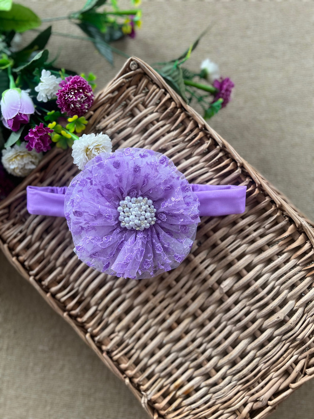 Lavender Blossom Baby Headband