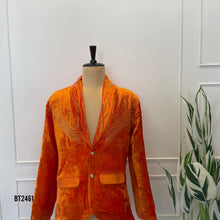 Load image into Gallery viewer, BT2461 Burnt Orange Velvet Designer Blazer for Boys Birthday &amp; Party Wear
