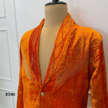 Load image into Gallery viewer, BT2461 Burnt Orange Velvet Designer Blazer for Boys Birthday &amp; Party Wear
