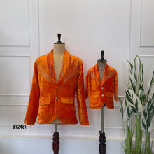Load image into Gallery viewer, BT2461 Burnt Orange Velvet Designer Blazer for Boys Birthday &amp; Party Wear
