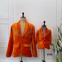 Load image into Gallery viewer, BT2461 Burnt Orange Velvet Designer Blazer for Boys Birthday &amp; Party Wear
